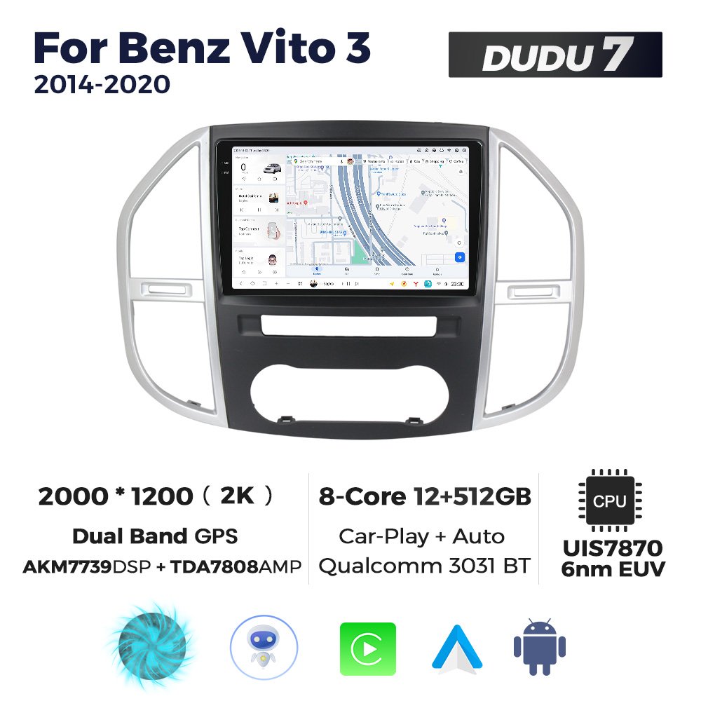 Mekede DUDU6 DUDU7 12+512GB 10inch android car stereo for Benz Vito 3 2014 2020 car multimedia player