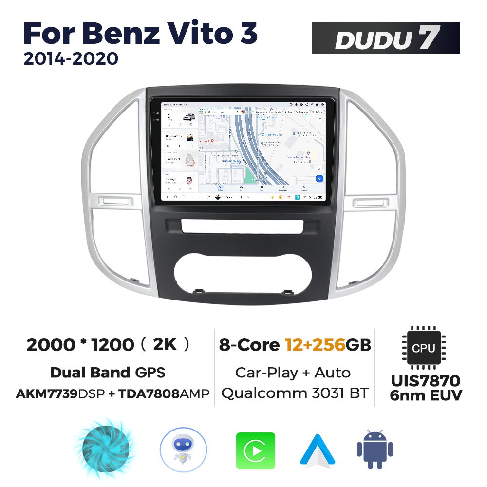 Mekede DUDU6 DUDU7 12+512GB 10inch android car stereo for Benz Vito 3 2014 2020 car multimedia player
