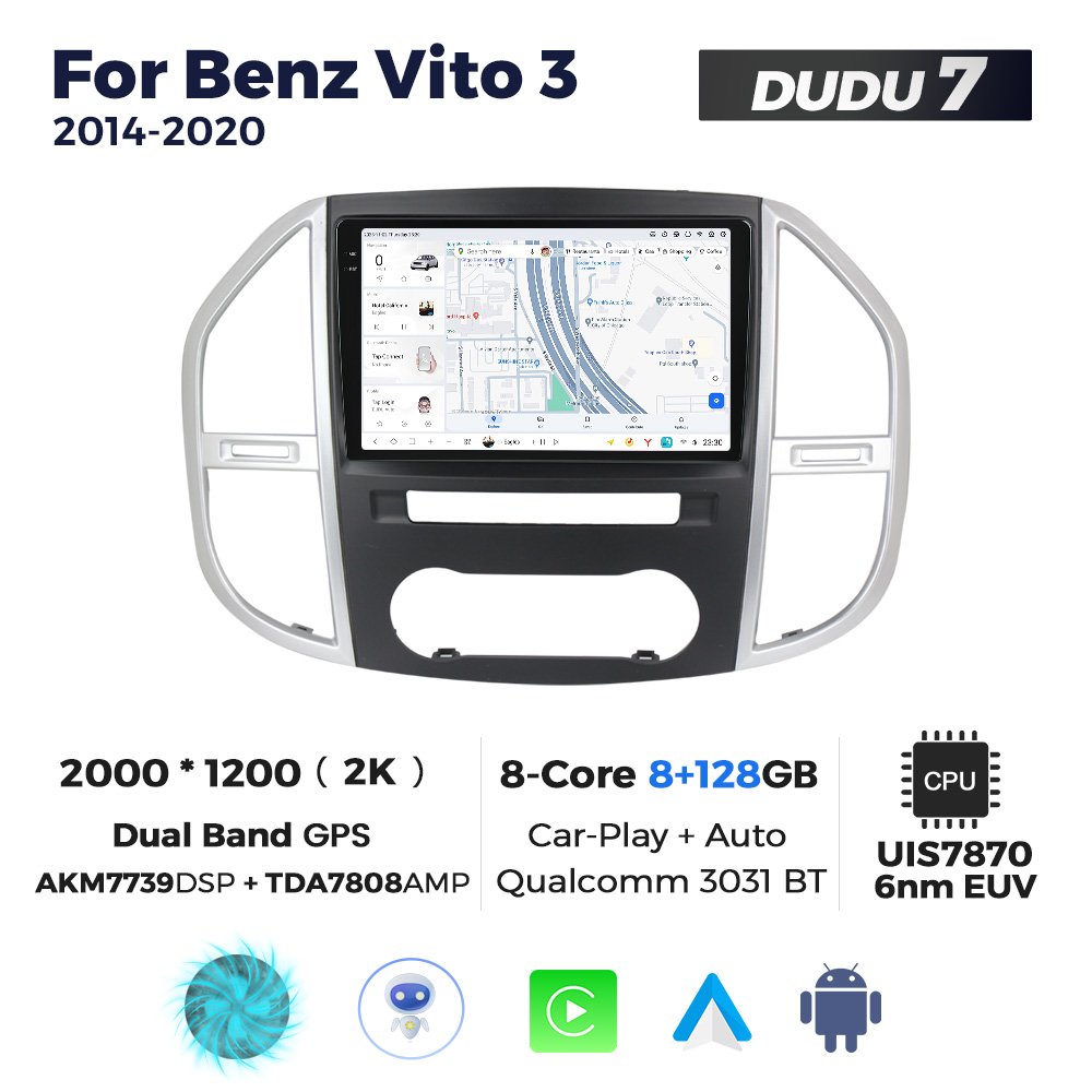 Mekede DUDU6 DUDU7 12+512GB 10inch android car stereo for Benz Vito 3 2014 2020 car multimedia player