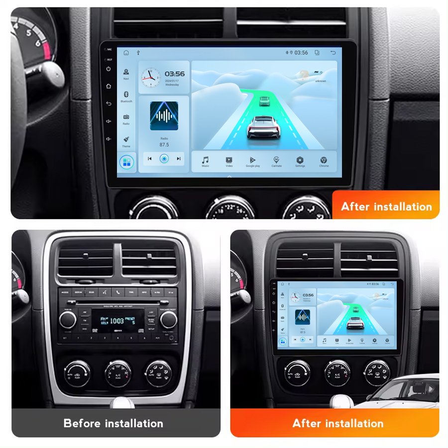 9" IPS Android 13 GPS Stereo Navigation Auto Video Car Radio For Dodge Caliber 2009-2013 Carplay WIFI Touch Screen