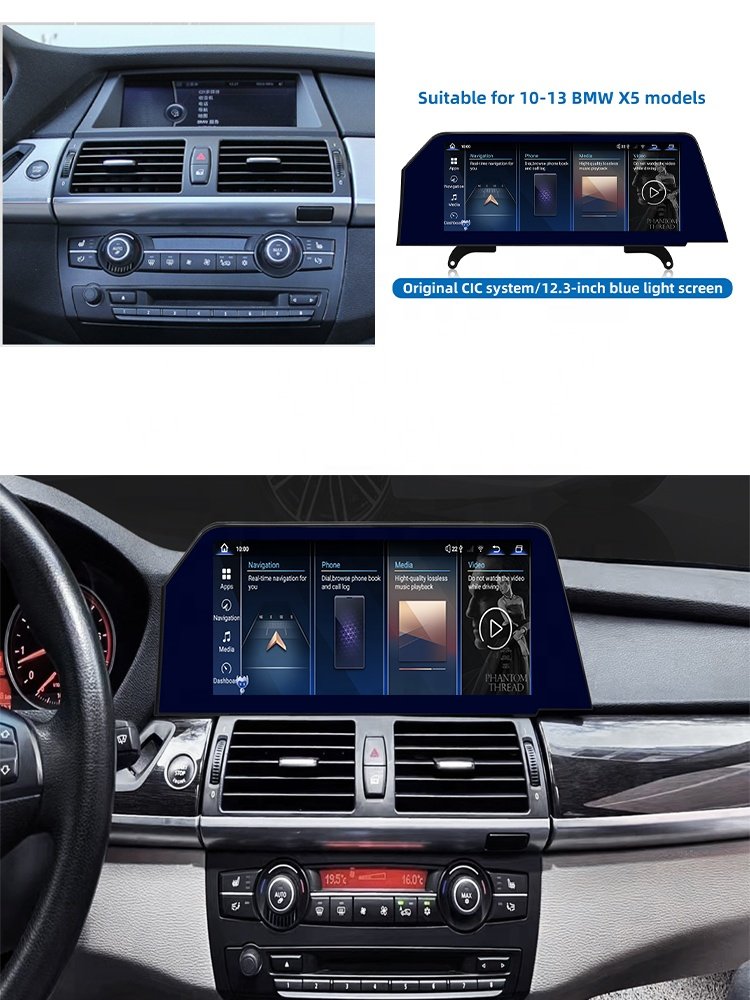 Qualcomm Android 14 Android Wireless Carplay AUTO radio For BMW X5 E70 X6 E71 Car Video Players GPS Navigation head unit
