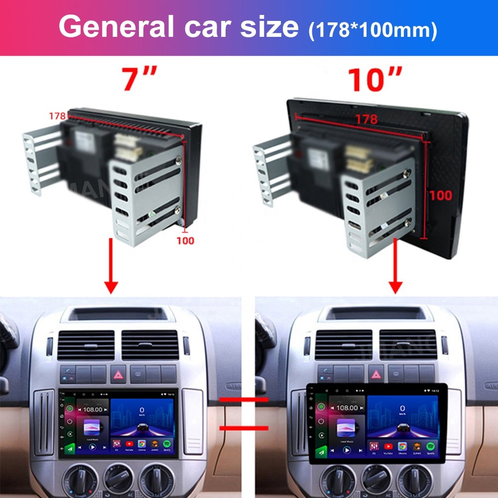 Jmance Universal 10 inch Dashboard 1+32GB BT Wifi DSP RDS Wired Wireless Android Auto Carplay 2 Din Car Radio Stereo Video