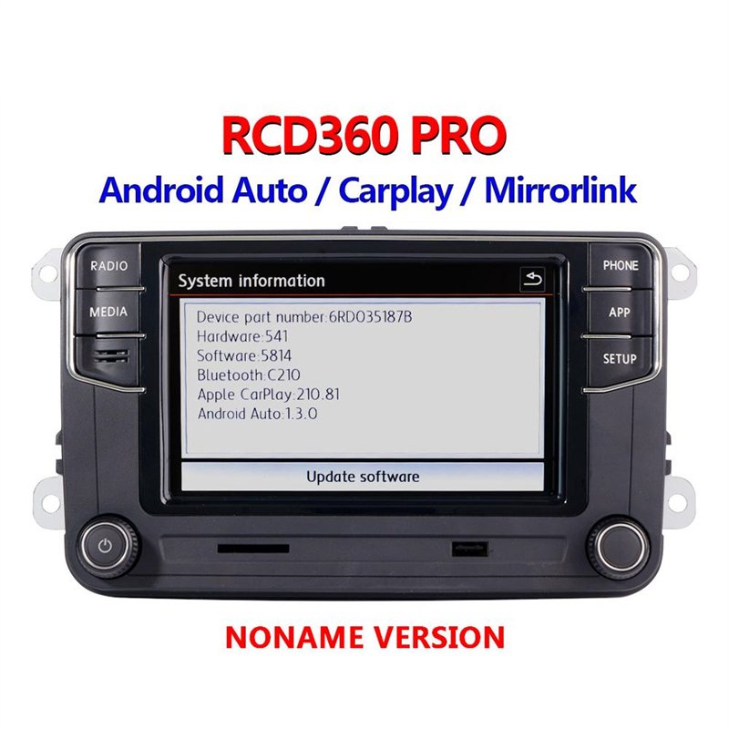 Android Auto NONAME RCD360 PRO Carplay MIB 6RD035187B Car Radio For VW Golf 5 6 Jetta MK5 MK6 Tiguan CC Polo Passat B5 B6