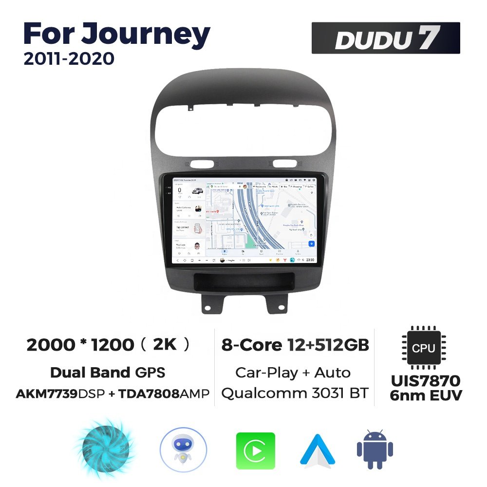 Mekede DUDU7 auto electronics Android Screen Multimedia dsp fm support dudu dab dvr dvd bt map for Dodge Journey 2011-2020