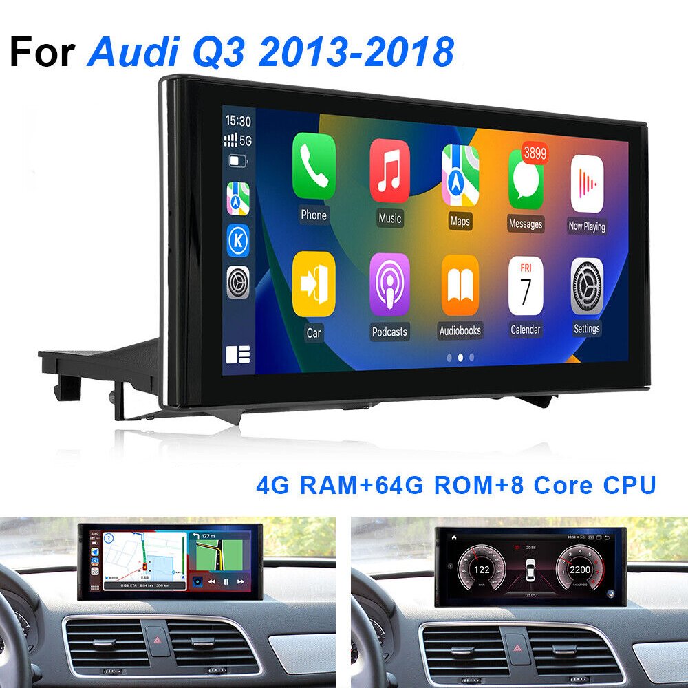 12.3inch 8core 4g+64g android carplay radio interface car gps navigation screen for Audi Q3 2013-2018 multimedia left-hand drive