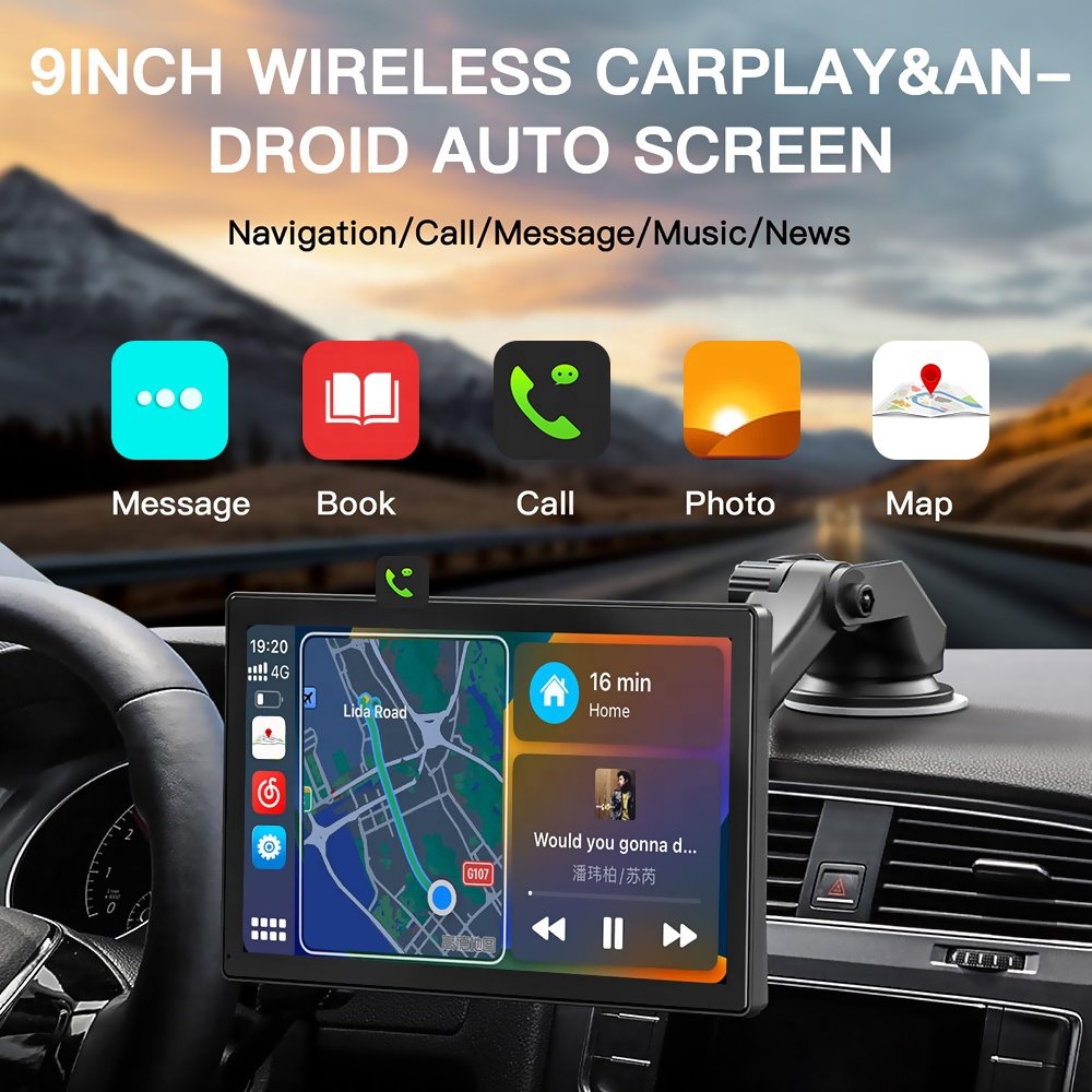 9 Inch Car Mp5 Wireless Auto Radio Car Dvd Player Radio Wireless Carplay for For Car Bluetooth