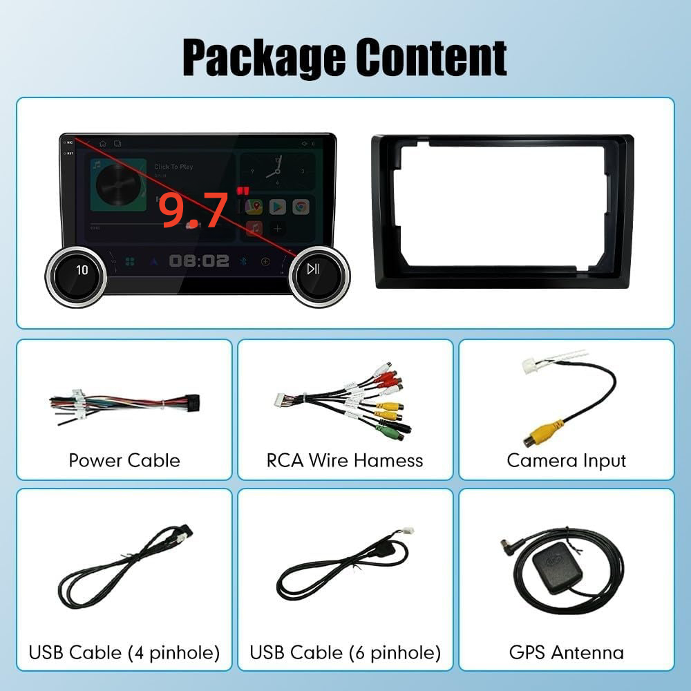 2din 9.7inch Android Navigation Gps Multimedia Player Stereo Android Auto Carplay