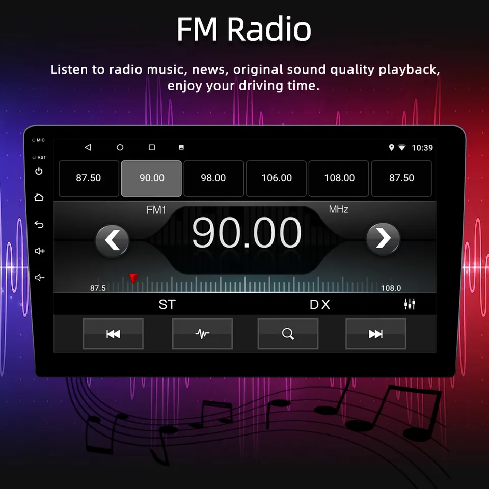 2+32G with carplay android auto car radio stereo video 7/9/10 inch 2din gps player with touch screen Android 14