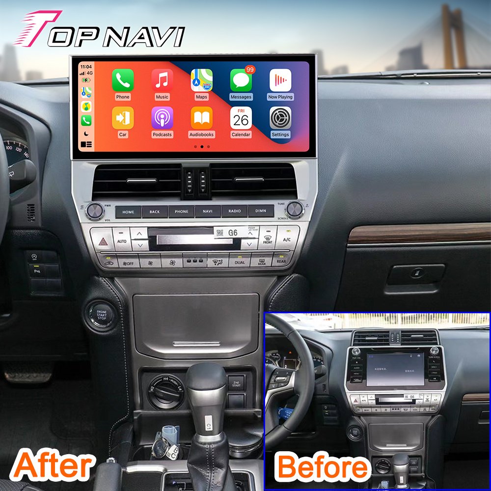 Android Car DVD Multimedia Player 12.3inch For TOYOTA PRADO 2018 2019 2020 2021 Car Radio Stereo 4G DSP Carplay