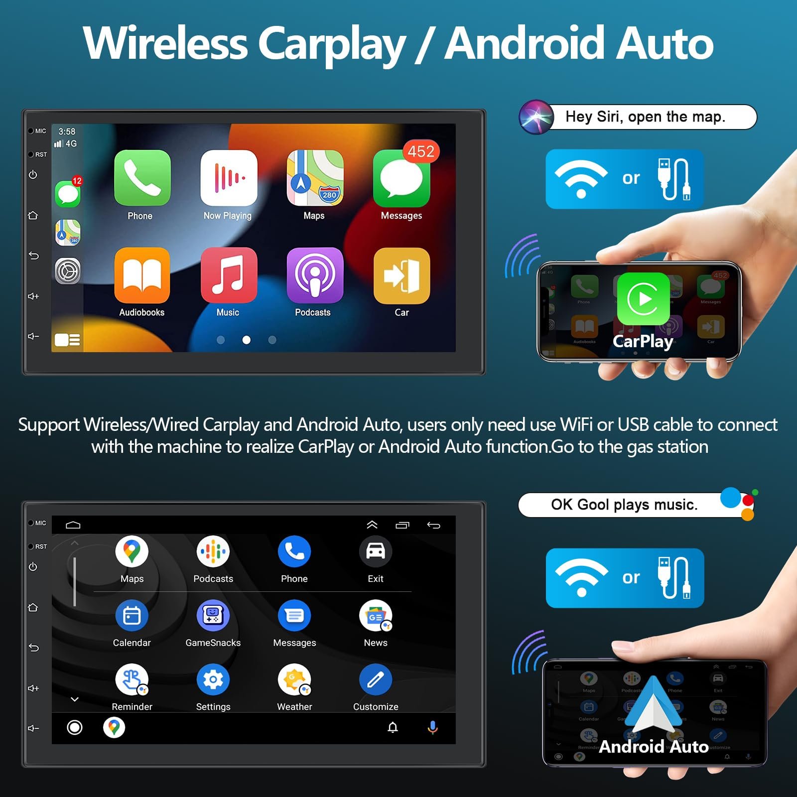 Android 13 Car Stereo Autoradio 8 Core DSP 9 inch Android Car Radio Support BT GPS Wifi Wireless Carplay&Android Auto