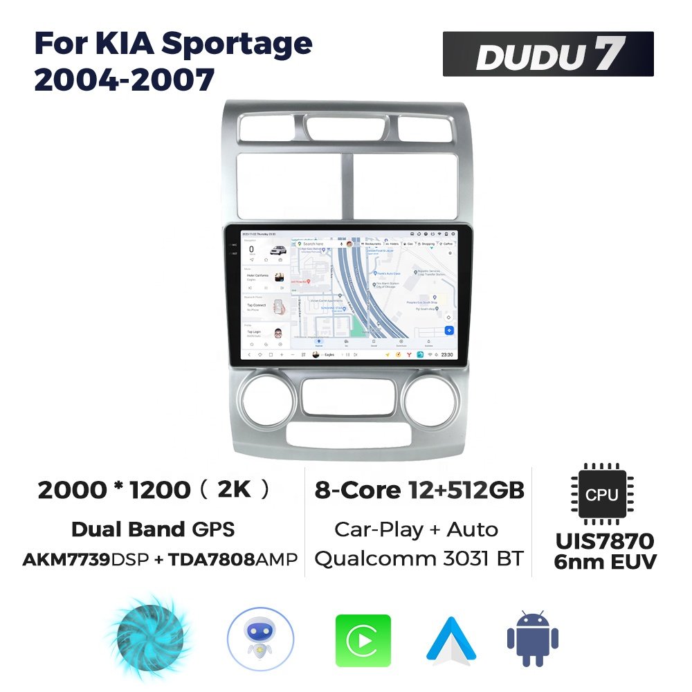 Mekede DUDU7 auto electronics Android Screen Multimedia dsp fm dab dvr dvd bt map for KIA Sportage 2004-2007