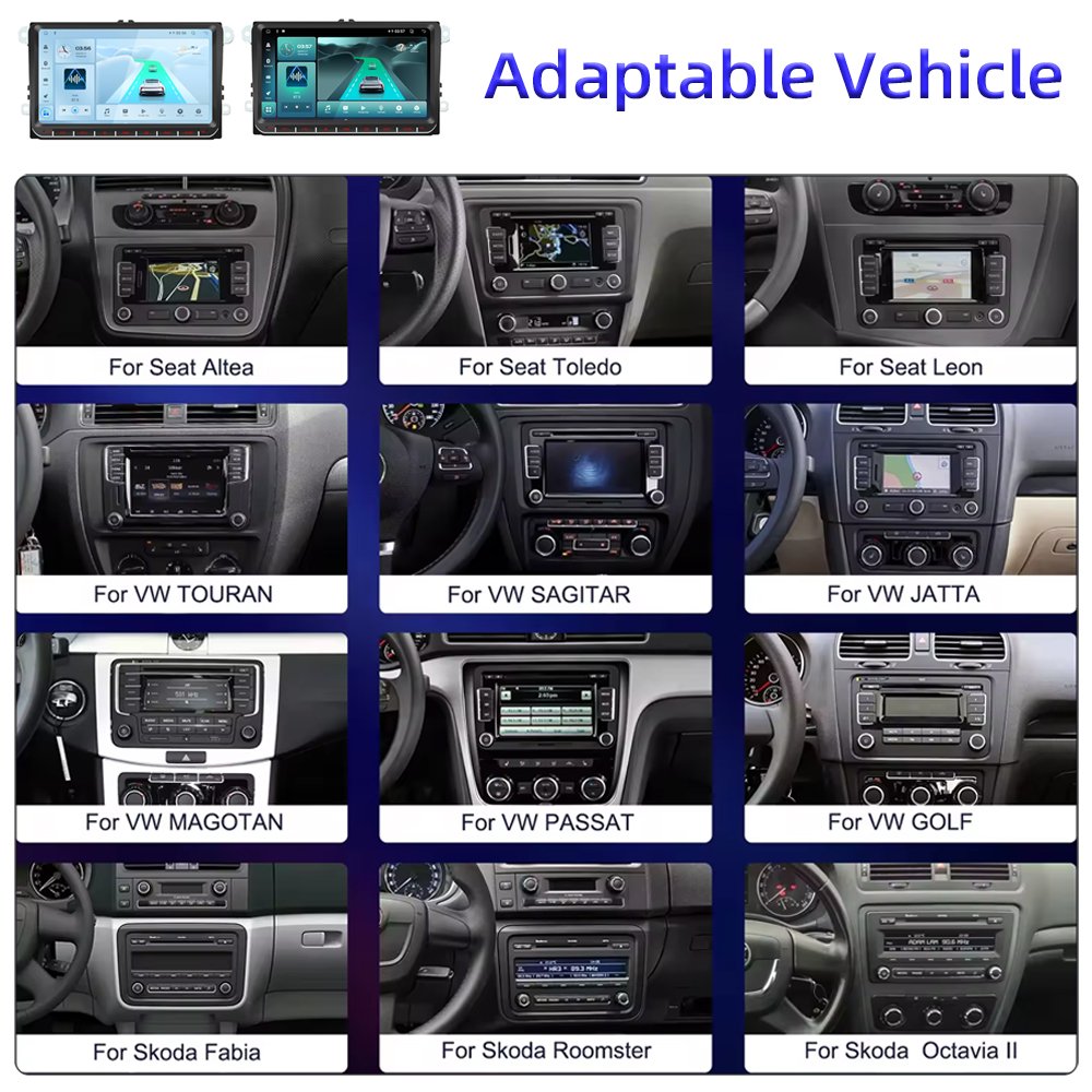 9" Double Din Android Car Radio Autoradio Carplay Android Auto Car Stereo Gps Wifi Rds For Vw/passat/golf/mk5/mk6/jetta