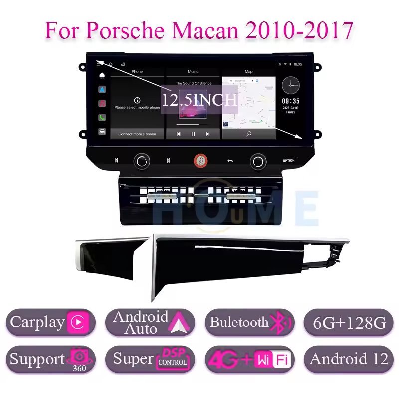 12.5-inch Car Android Multimedia LCD Touch screen GPS Navigation Car Radio Stereo Player for Porsche Macan 2010-2017