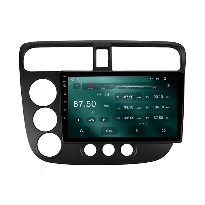For HONDA CIVIC LHD 2001-2005 Car Multimedia Player 9" Android 10 Car Radio with GPS WiFi OBD2 DAB+ Audio video
