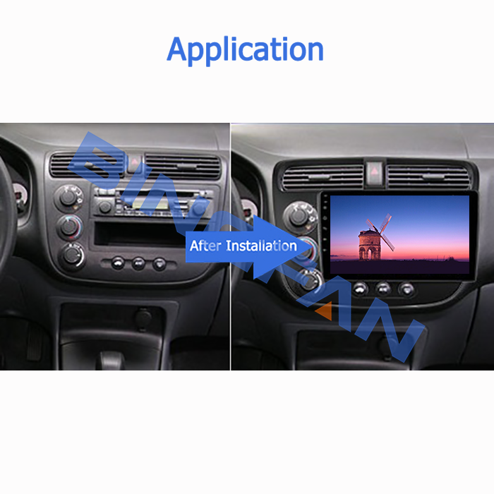 For HONDA CIVIC LHD 2001-2005 Car Multimedia Player 9" Android 10 Car Radio with GPS WiFi OBD2 DAB+ Audio video