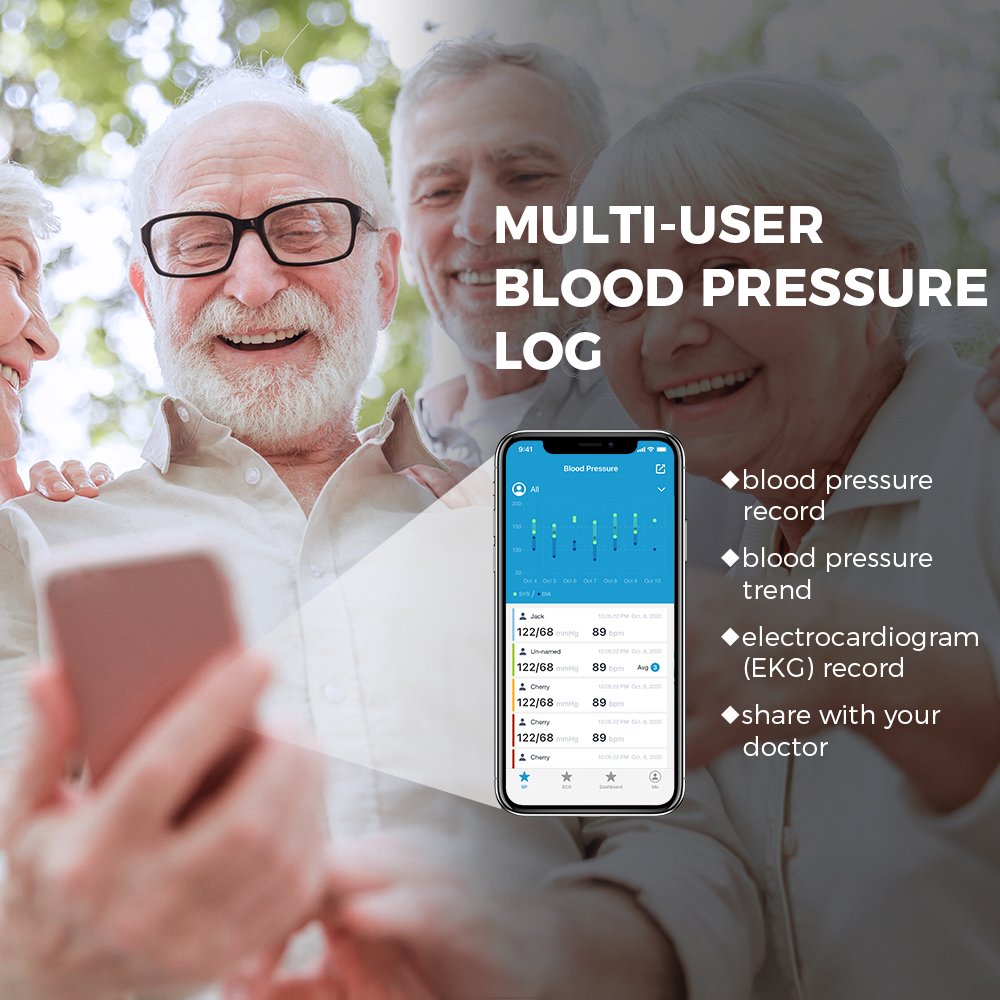 Viatom BP2 WIFI Bluetooth AI Analysis Automatic Upper Arm Tensimeter Digital ECG EKG Heart Bp Machine Blood Pressure Monitor