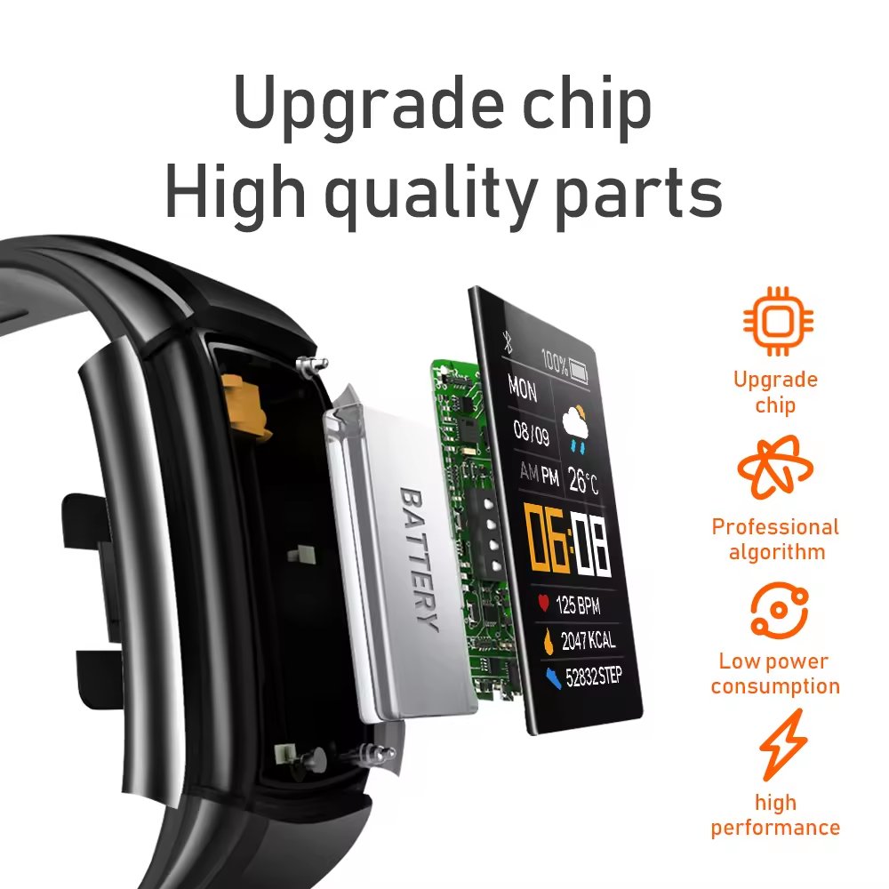 New C5S Smart Band Waterproof Fitness Tracker Blood Pressure Heart Rate Monitor Smart Bracelet Watch Sport For Huawei iphone