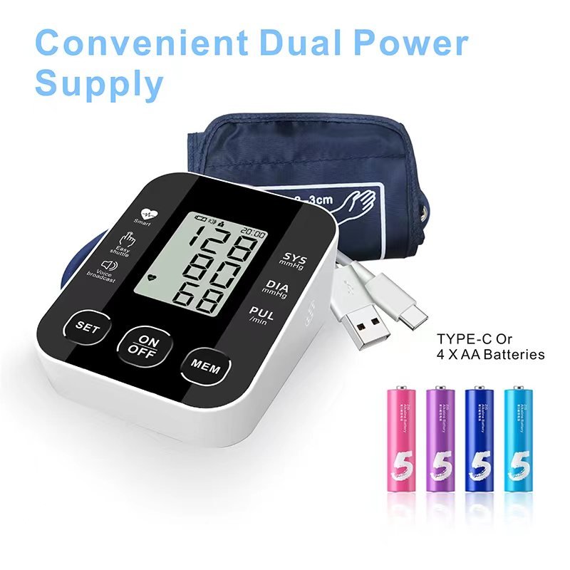 Digital Blood pressure monitor Medical tensiometer customized sticker logo Upper armband cuff electric BPM with English voice