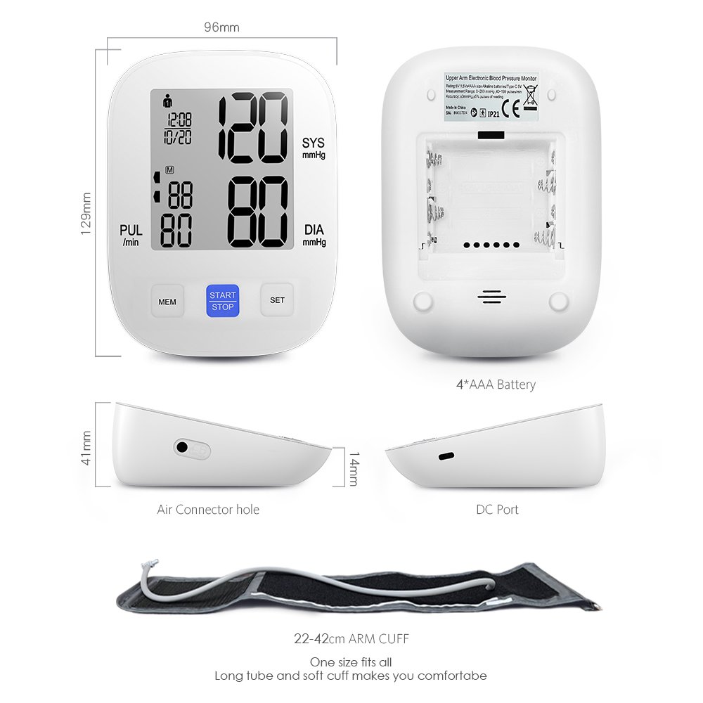Electronic Smart Sphygmomanometer Portable Blood Pressure Monitor Digital Blood Pressure Monitor Automatic Digital BP Monitor