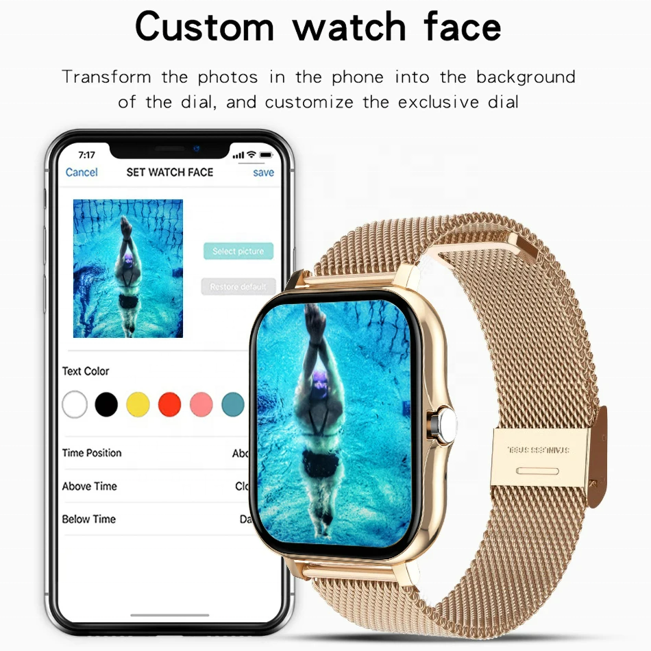 Smarinte Y13 Smartwatch 1.69inch Fitness Ip67 Waterproof Heart Rate Blood Pressure Monitor Reloj Smart Watches For Android Ios
