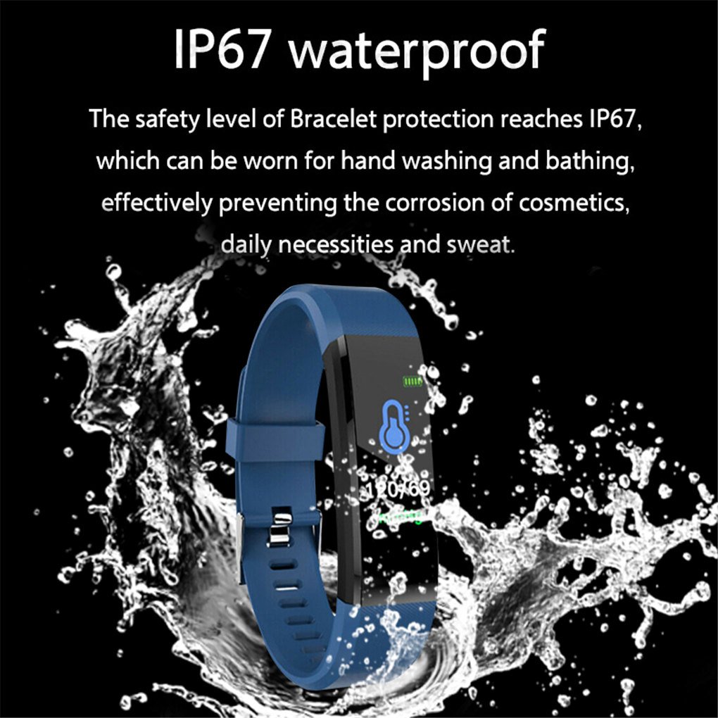 2022 115 Plus Smart Band Heart Rate Monitor Blood Pressure Monitor Smart Fitness Tracker 115 plus PK 116plus Smart Watch