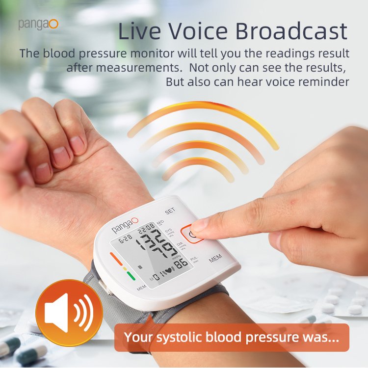 Accurately measure digital bp testing machine lcd touch screen portable talking blood pressure monitor
