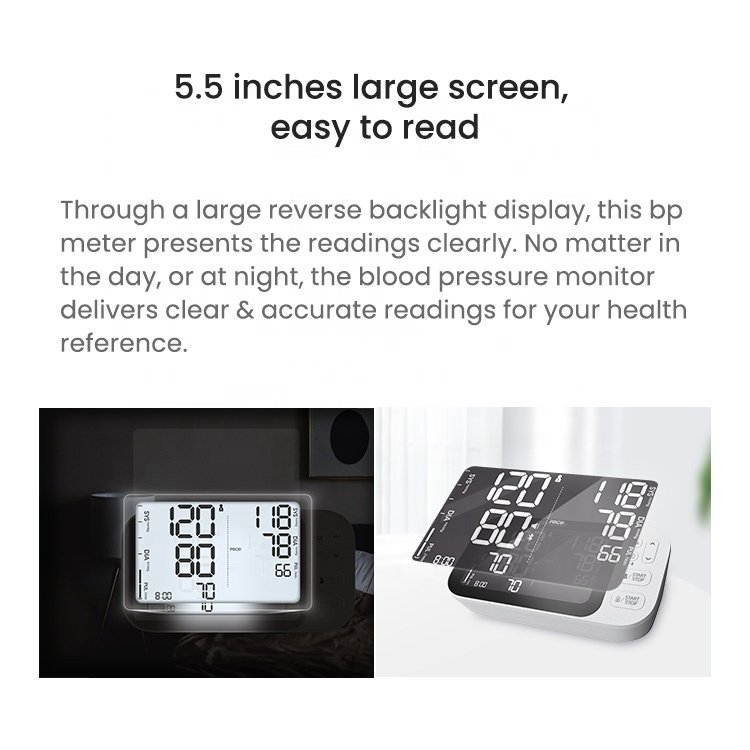 Affordable Home Voice BP Machine Bluetooth Upper Arm Blood Pressure Monitor with BP Cuff and USB Cable