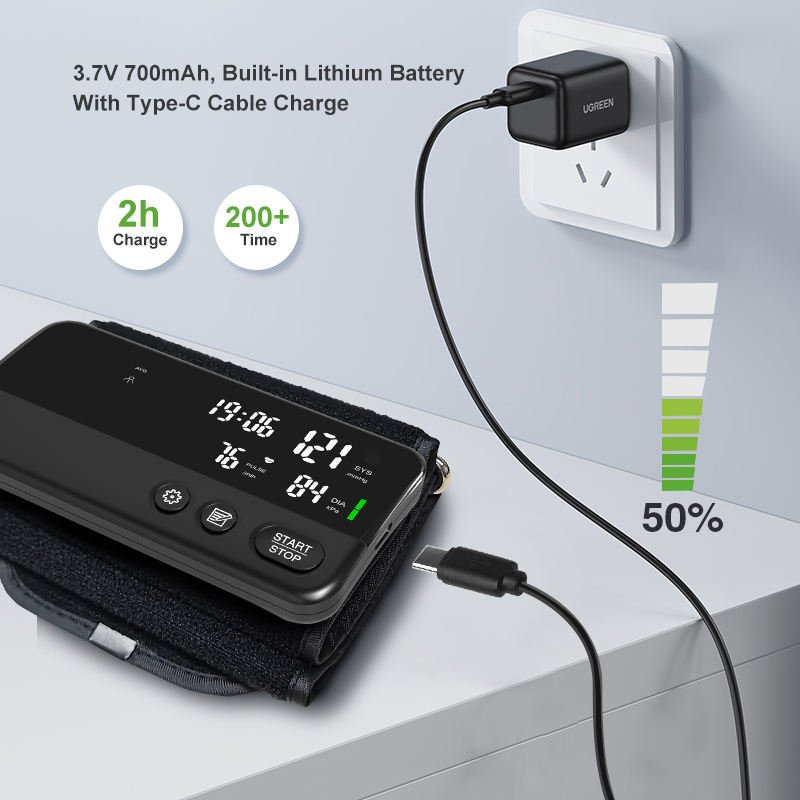 Yonker rechargeable arm blood pressure monitor Cuff Electronic Sphygmomanometer digital bp machine upper