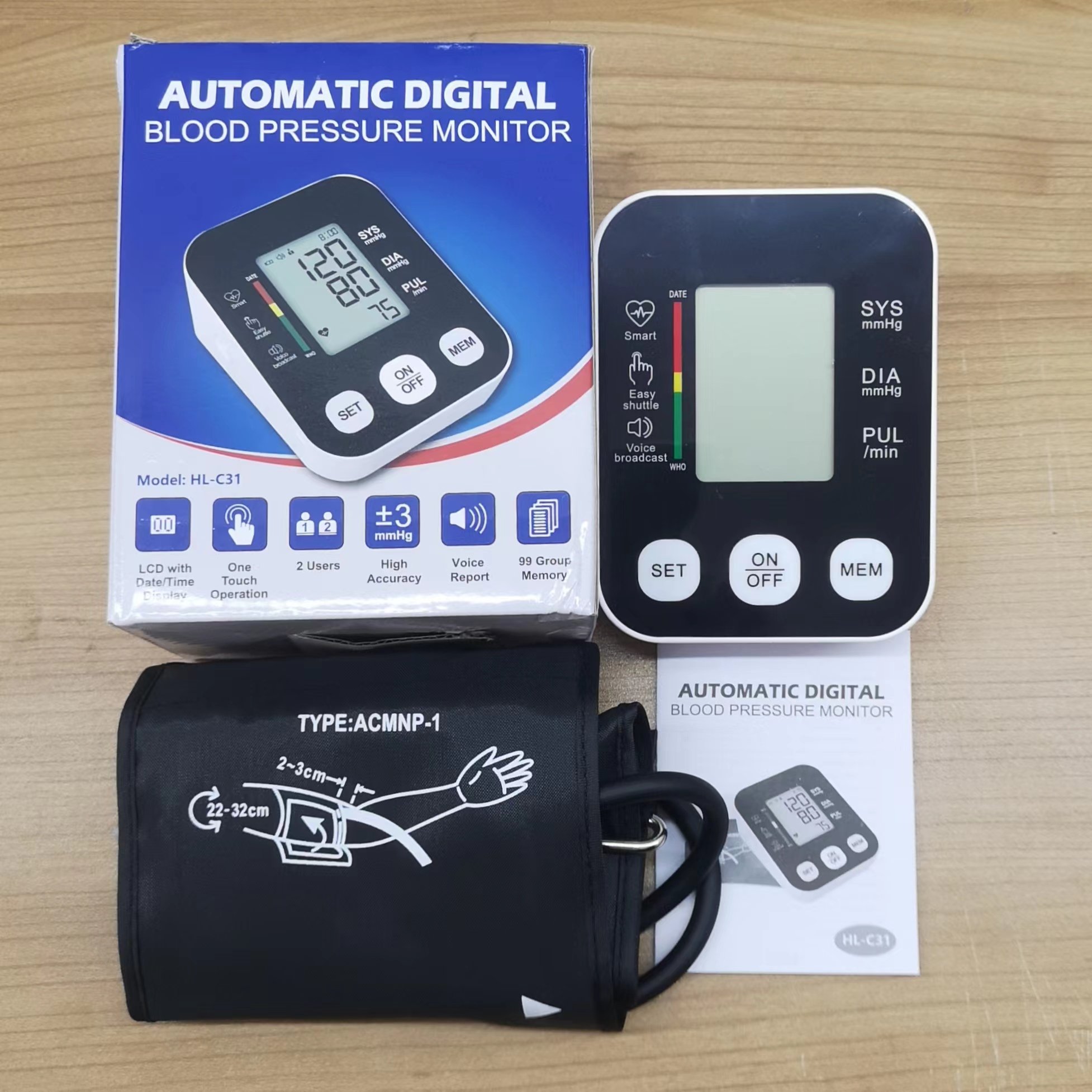 HOT SALE useful customized removable battery blood pressure monitor digital sphygmomanometer portable tensiometers