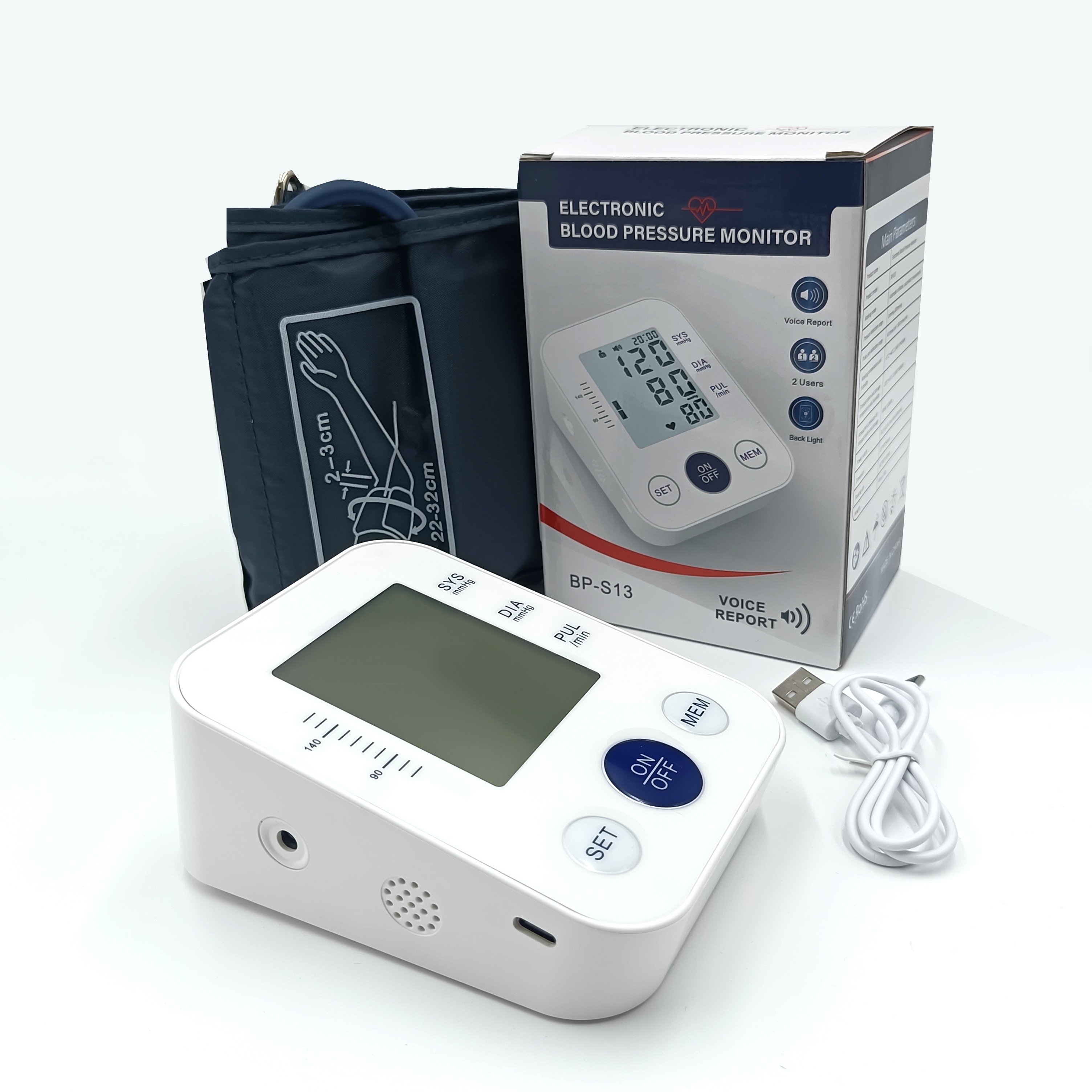 HOT SALE useful customized removable battery blood pressure monitor digital sphygmomanometer portable tensiometers