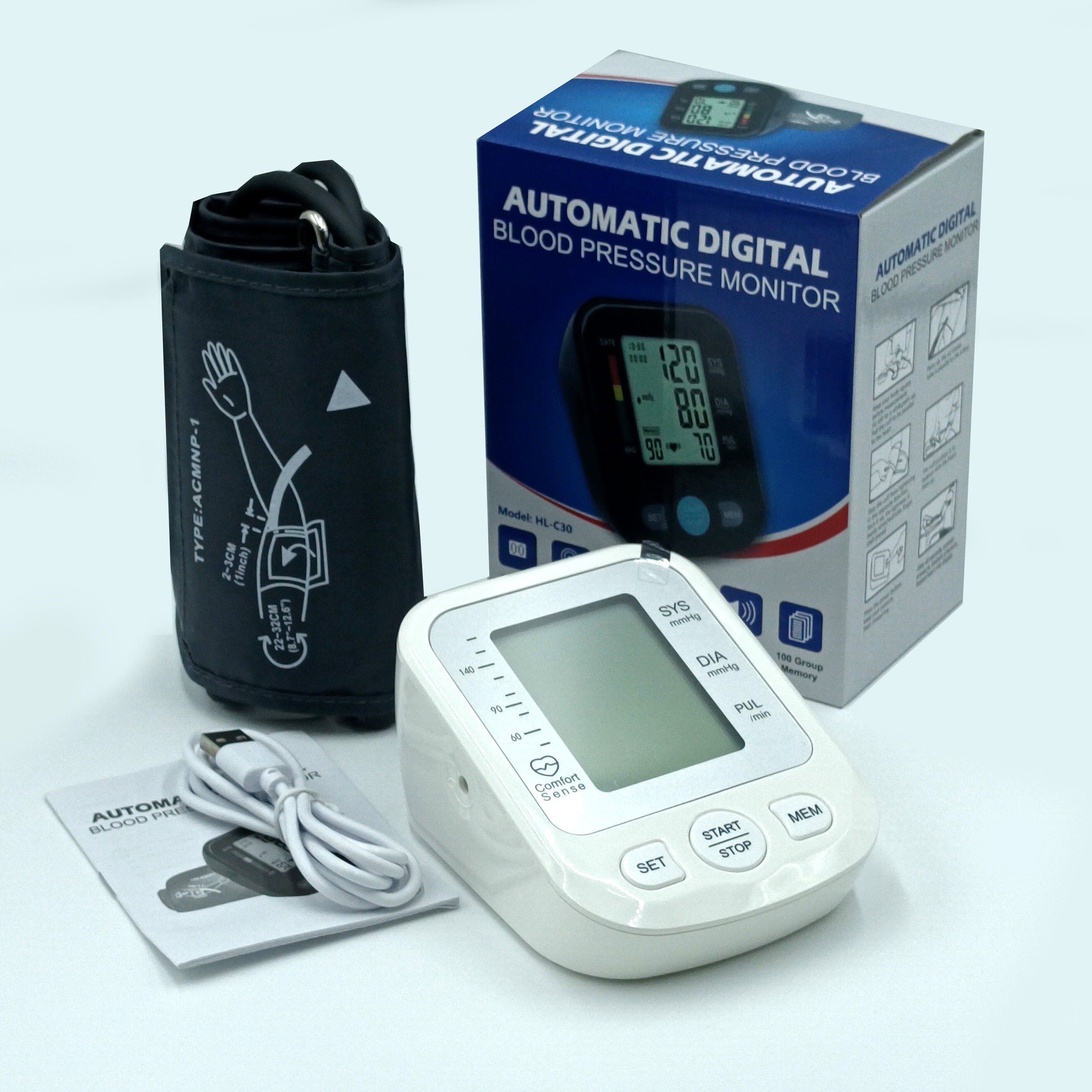 OEM sphygmomanometer electronic bp monitor medical portable tensiometers digital Upper arm blood pressure monitor tensiometers