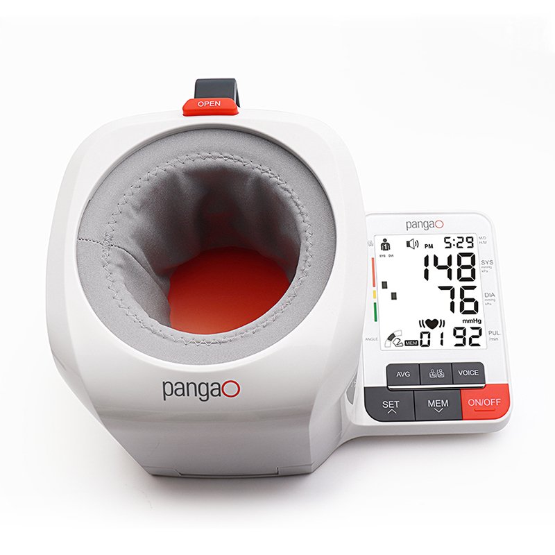 Pangao high quality cheap blood testing equipment electric digital automatic upper arm tunnel type blood pressure monitor meter