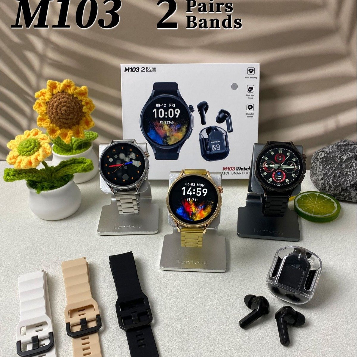 Trend Electronics Waterproof Fitness Tracker Smart Watch for Apple 2 In 1 Wireless Earbuds Sleep Monitoring Sport Smartwatches