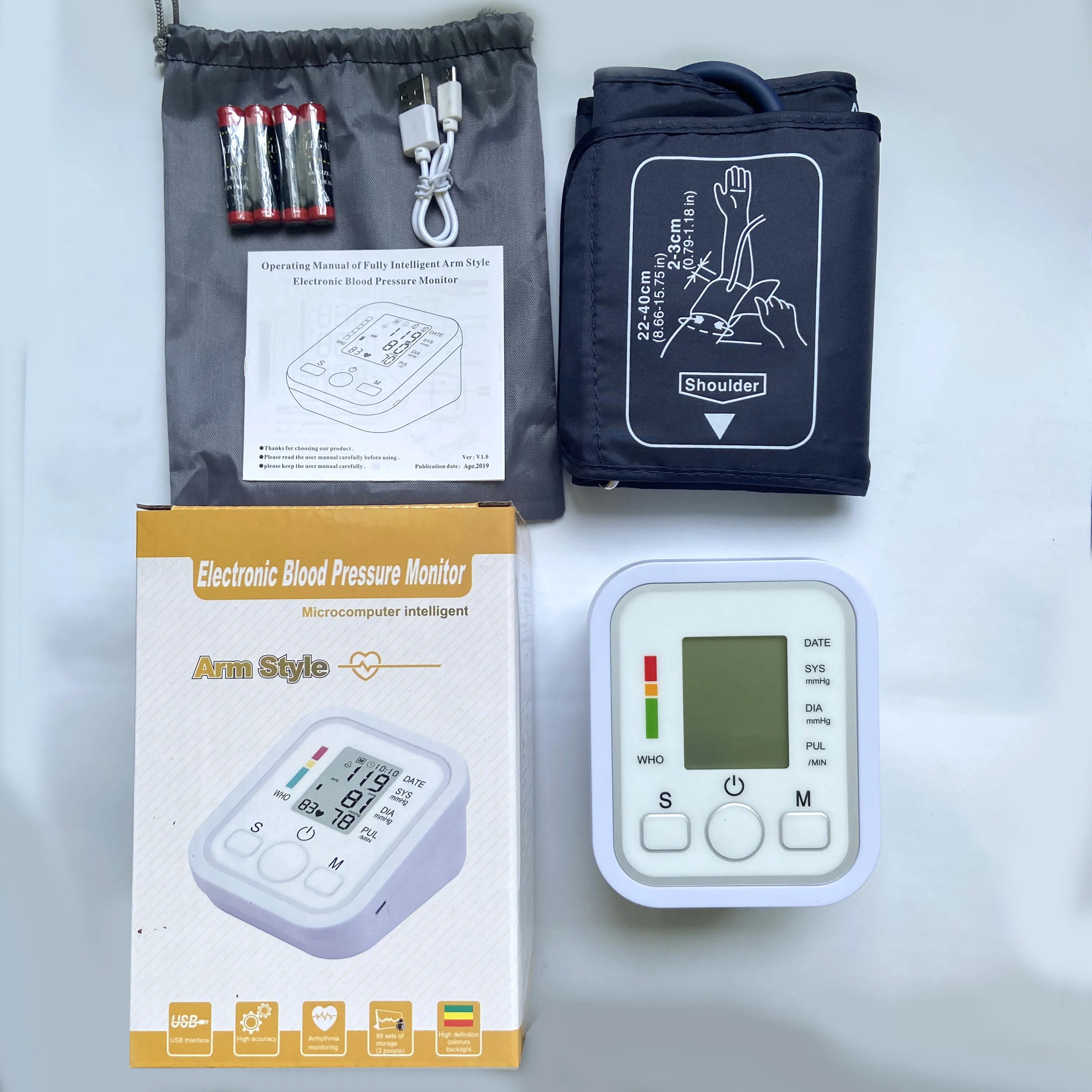 Wholesale digital tensiometer electronic blood pressure monitor medical sphygmomanometer