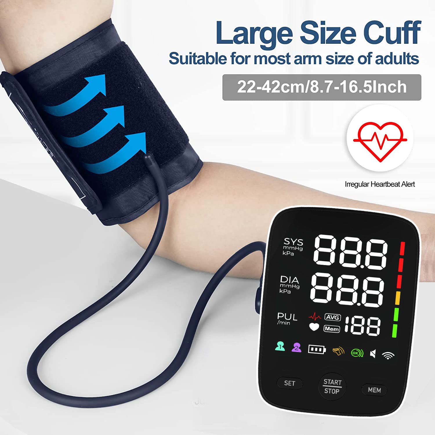 Hot Model BP Monitor Customization Big Screen Digital Blood Pressure Machine,Electric Blood Pressure Monitor With Cuff