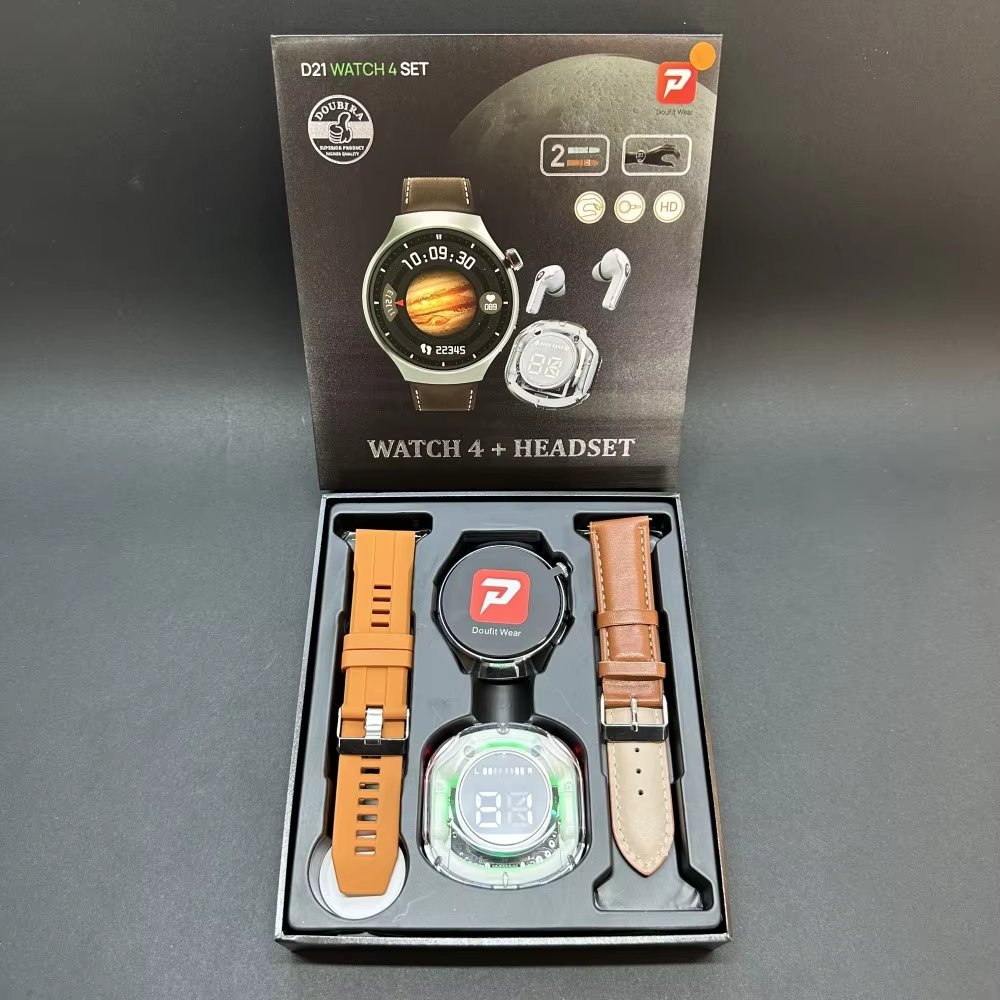D21 Smart Watch 4 Suit Air 39 TWS Earphones Good Quality Smart watches Heart Rate Blood Pressure Monitoring Smart Bracelet 2024