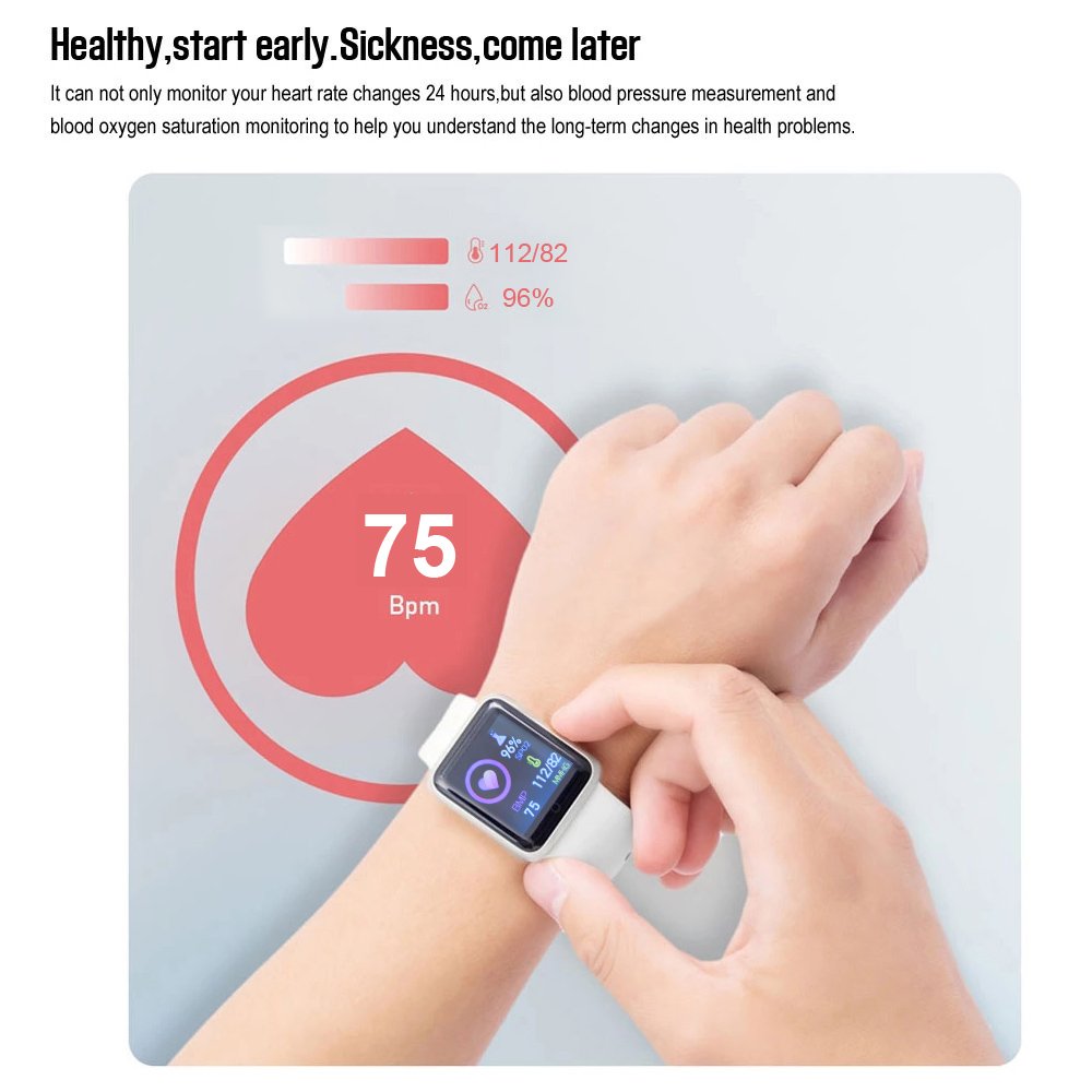 Y68 Bluetooth smartwatch, sports waterproof fitness tracker, heart rate monitor, male and female blood pressure monitor