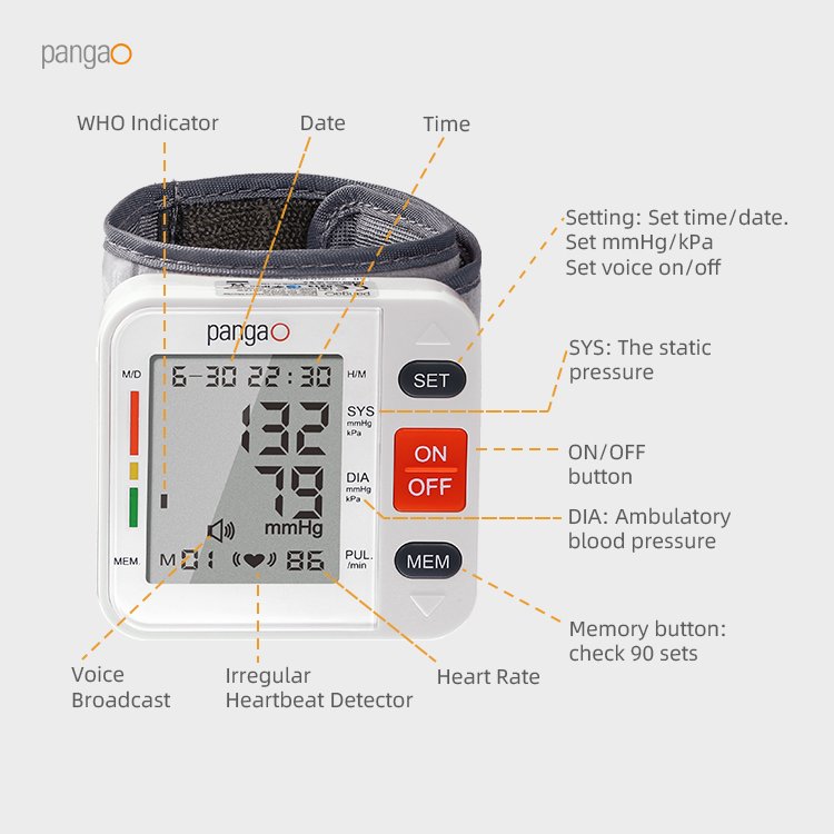 Wireless Automatic BP Testing Machine Digital Wrist Type Electronic Blood Pressure Monitor Manufacturer
