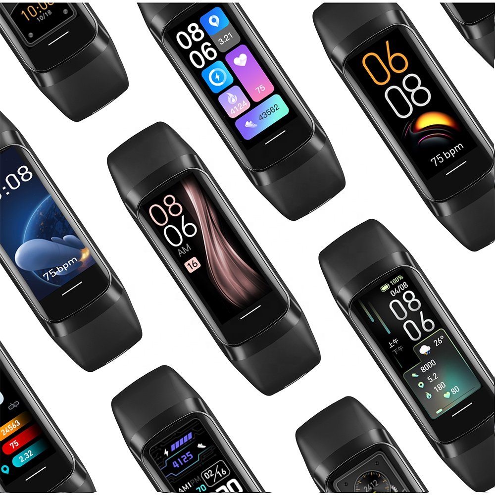 C60 Smart Bracelet Fitness AMOLED Display Heart Rate Monitor Blood Pressure Sports Tracker Wristband