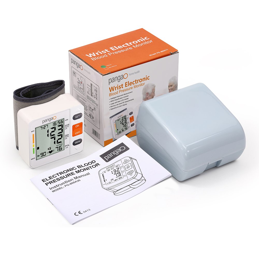 Pango automatic wrist cuff irregular heartbeat digital talking blood pressure monitor