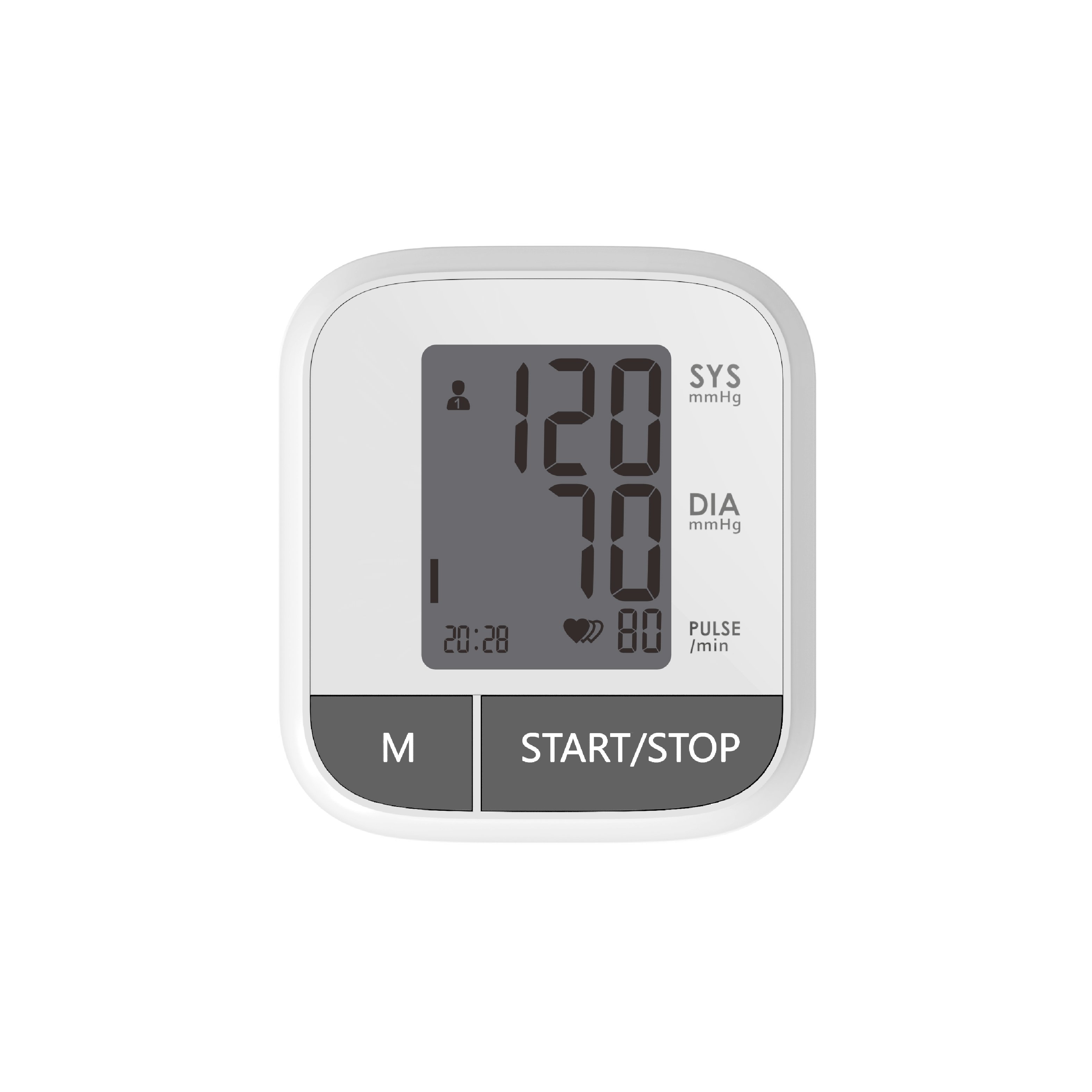 TRANSTEK Home Use LCD Display Heart Rate Monitoring Devices Arm Blood Pressure Monitor, with 2x199 readings, one key operation