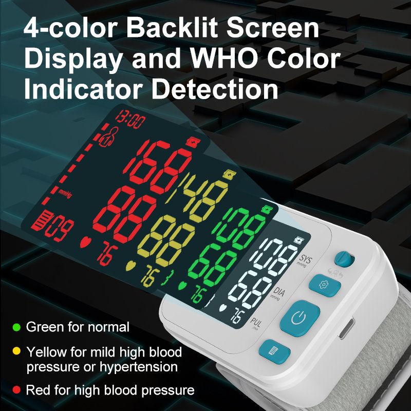 Rechargeable Smart Sphygmomanometer Digital Tensiometer Blood Pressure Machine BP Monitor Wrist Digital Blood Pressure Monitors