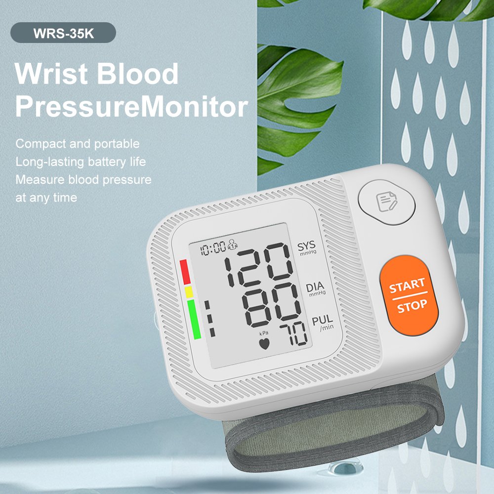 Wrist Blood Pressure Monitor Automatic Bp Monitor Large LCD Display Blood Pressure Machine Tensiometer Sphygmomanometer