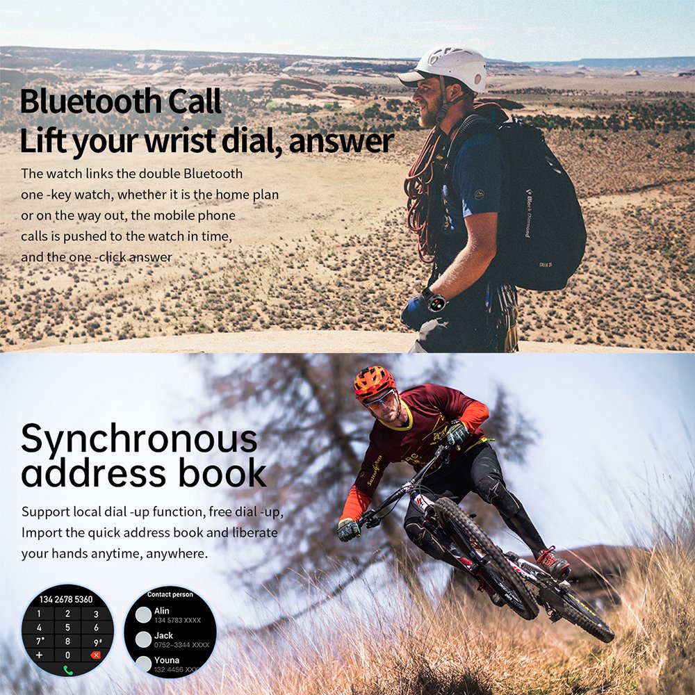 LF33 Men Smartwatch Local Music 1.39 inch IPS Screen BT Call Health Monitor-Heart Rate Blood Pressure Electronic