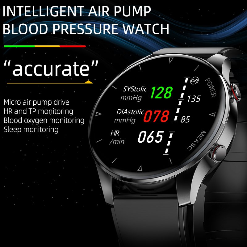 GAOKE P50 Smart watch Air Pump Type Precise Blood Pressure Voice Broadcast Sport Reloj Smartwatch P50 Watch With Blood Pressure