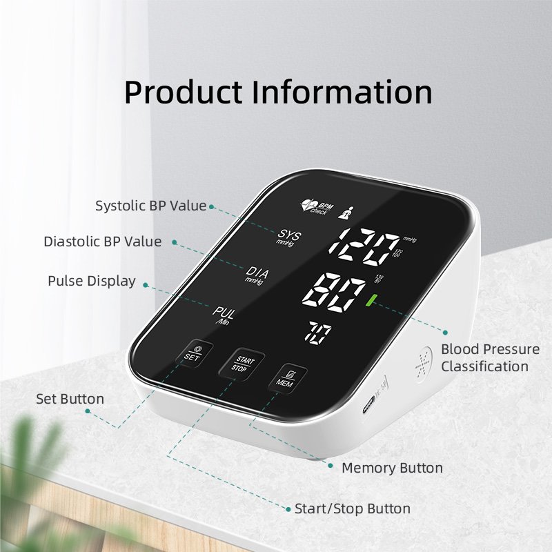 Digital BP Monitor Digital Blood Pressure Machine Price Electronic Upper Arm Blood Pressure Monitor for Home Use