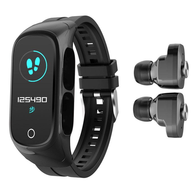 2 In 1 N8 Smartwatch With Earphones BT Earbuds Waterproof Sport Blood Pressure Heart Rate Monitor Pedometer Smart Watch