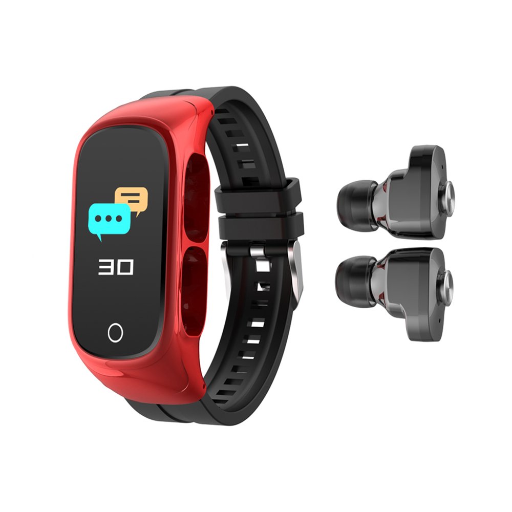 2 In 1 N8 Smartwatch With Earphones BT Earbuds Waterproof Sport Blood Pressure Heart Rate Monitor Pedometer Smart Watch