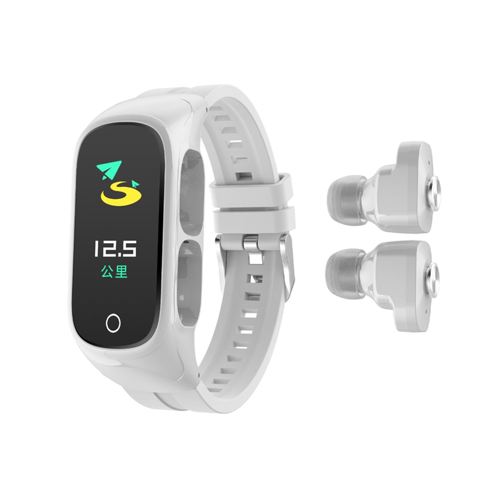 2 In 1 N8 Smartwatch With Earphones BT Earbuds Waterproof Sport Blood Pressure Heart Rate Monitor Pedometer Smart Watch