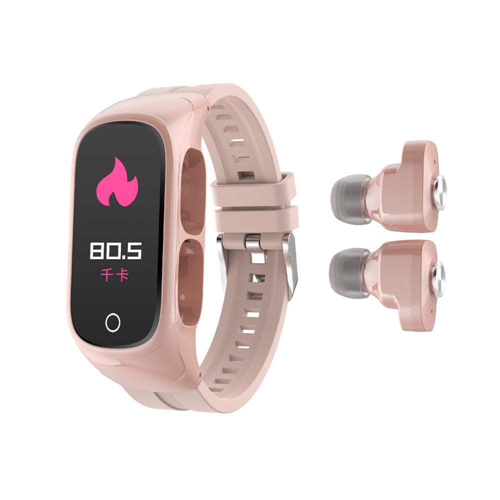 2 In 1 N8 Smartwatch With Earphones BT Earbuds Waterproof Sport Blood Pressure Heart Rate Monitor Pedometer Smart Watch